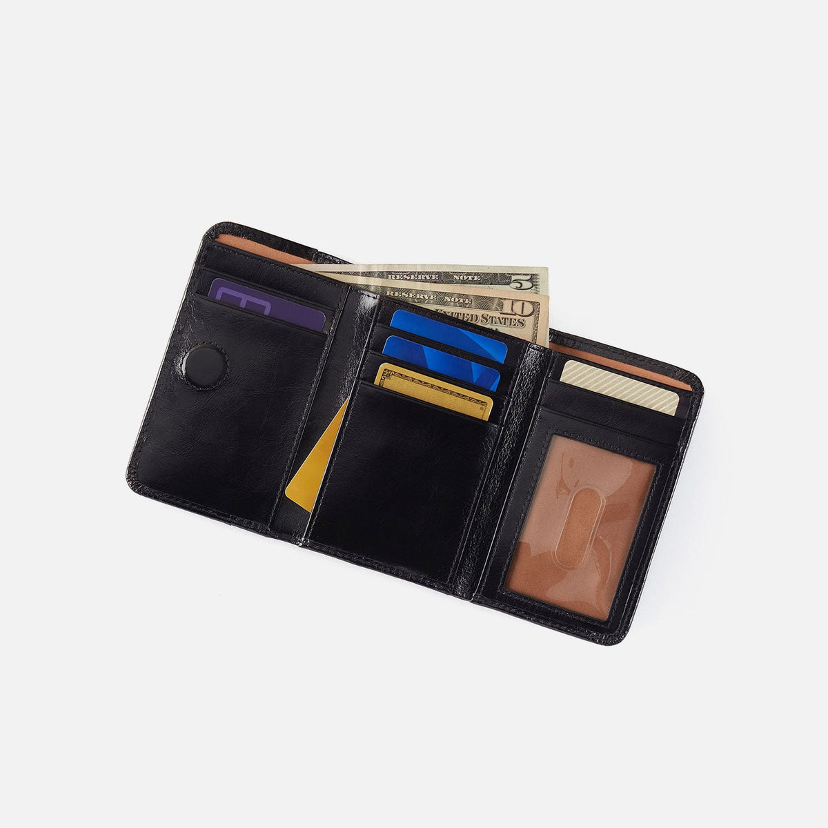 Jill Trifold Wallet In Buffed Leather - Whiskey | HOBO Deals