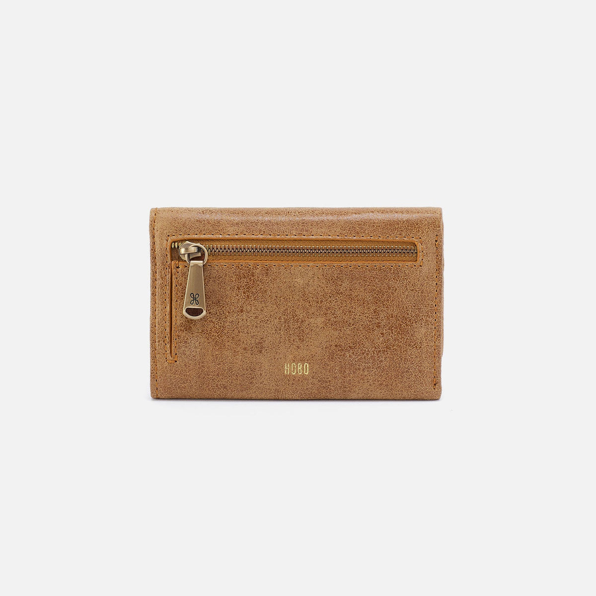 Jill Trifold Wallet In Buffed Leather - Whiskey | HOBO Deals