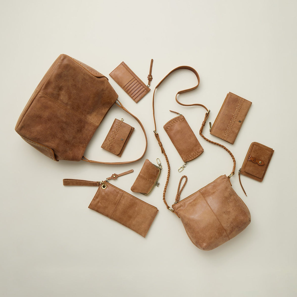 Lasso Medium Crossbody In Buffed Leather - Whiskey | HOBO New