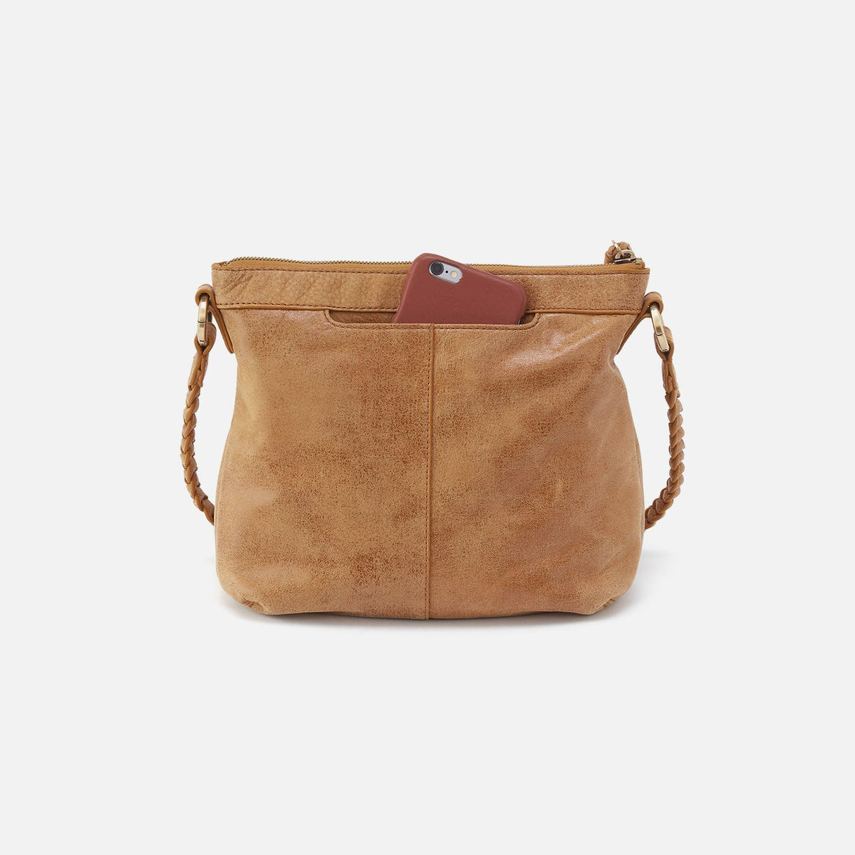 Lasso Medium Crossbody In Buffed Leather - Whiskey | HOBO New