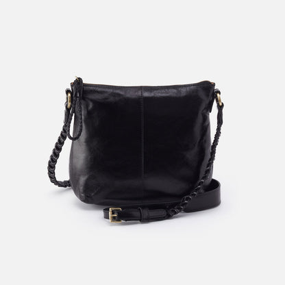 Lasso Medium Crossbody In Polished Leather - Black | HOBO Classic