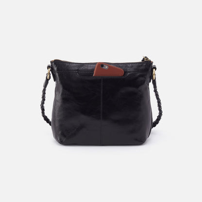 Lasso Medium Crossbody In Polished Leather - Black | HOBO Classic