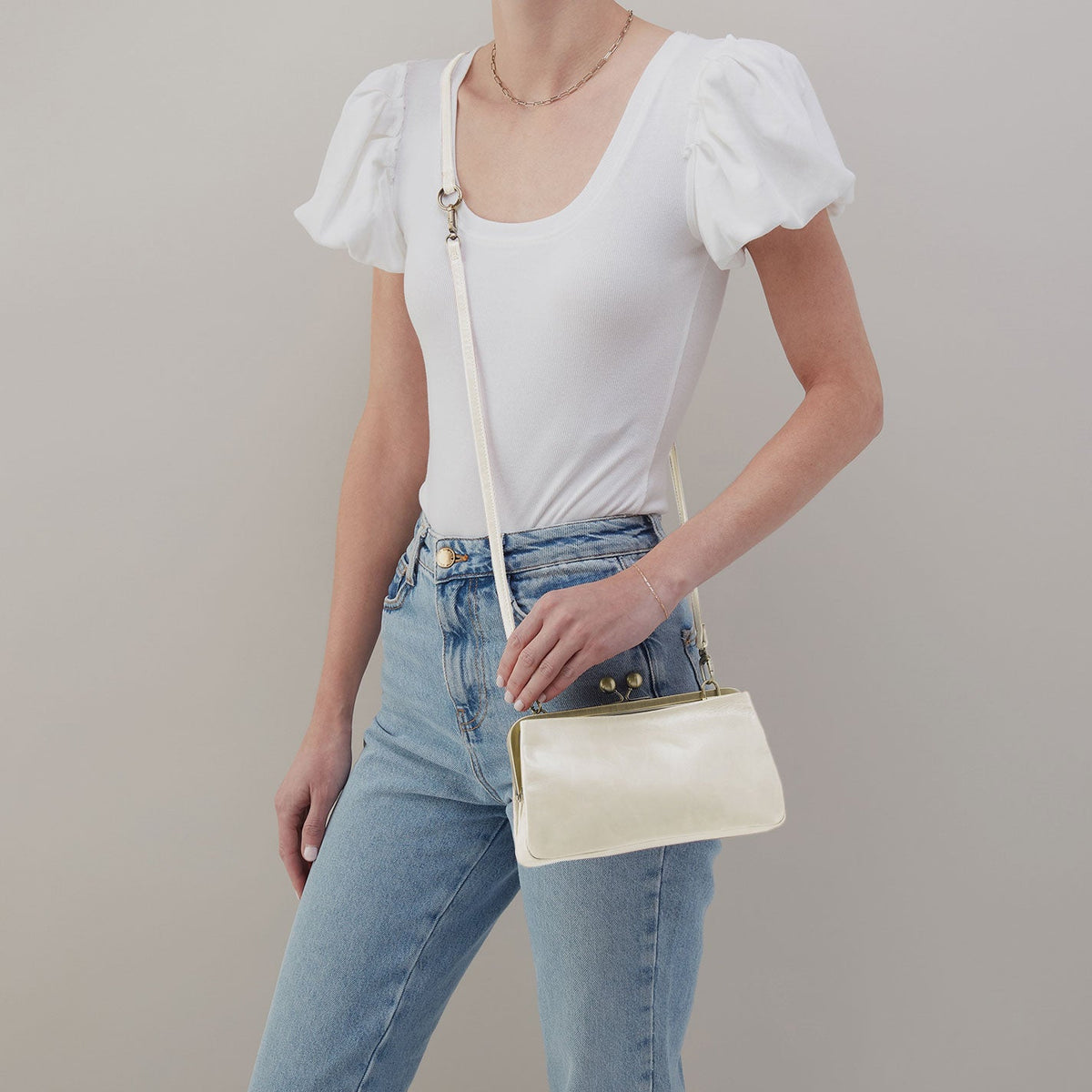 Lauren Frame Crossbody In Polished Leather - Lily | HOBO Everyday