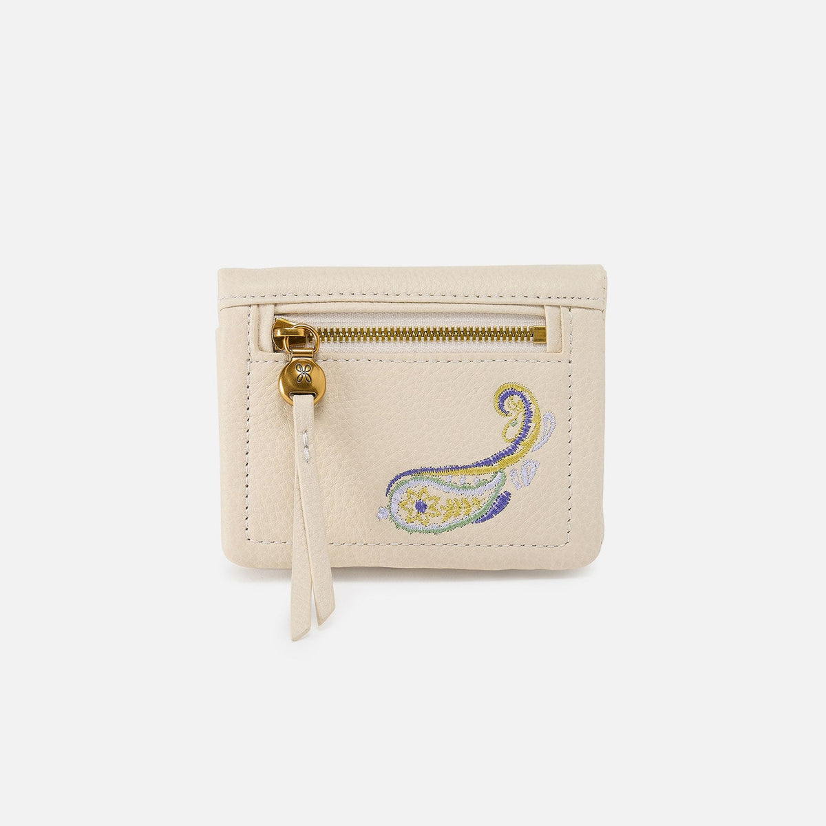 Lumen Mini Wallet In Pebbled Leather - Embroidered Birch | HOBO Discount