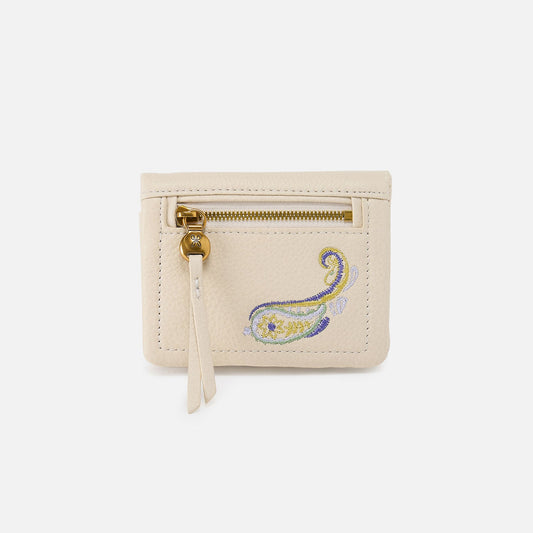 Lumen Mini Wallet In Pebbled Leather - Embroidered Birch | HOBO Discount