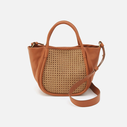 Margot Satchel In Pebbled Leather - Burnished Caramel Caning | HOBO Top Pick