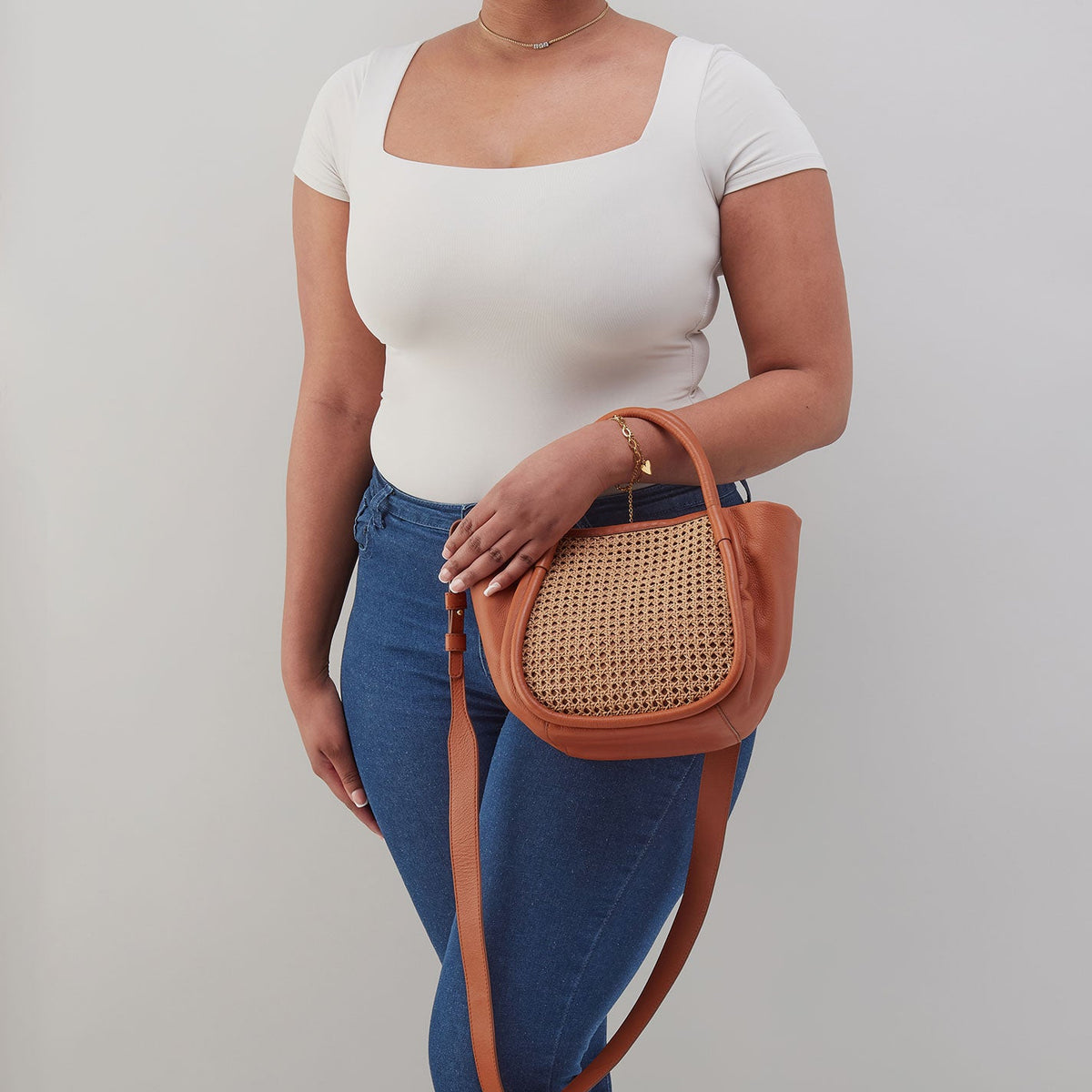 Margot Satchel In Pebbled Leather - Burnished Caramel Caning | HOBO Top Pick
