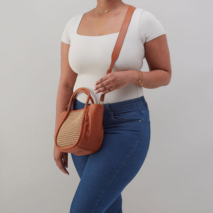 Margot Satchel In Pebbled Leather - Burnished Caramel Caning | HOBO Top Pick