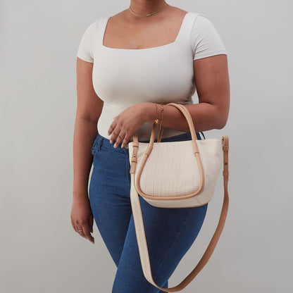 Margot Satchel In Pebbled Leather - Cream | HOBO Trending