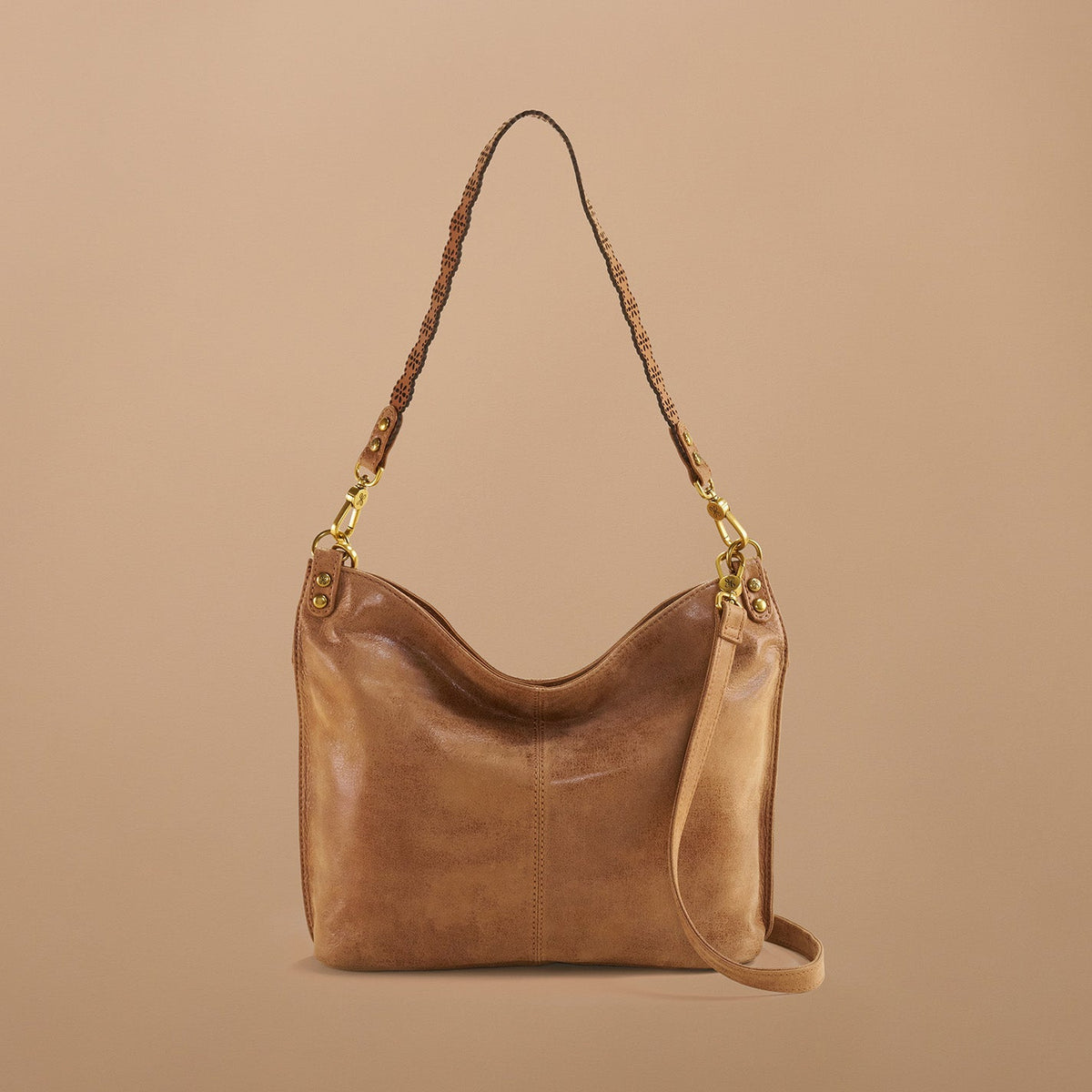 Pier Shoulder Bag In Buffed Leather - Whiskey | HOBO Special Offer