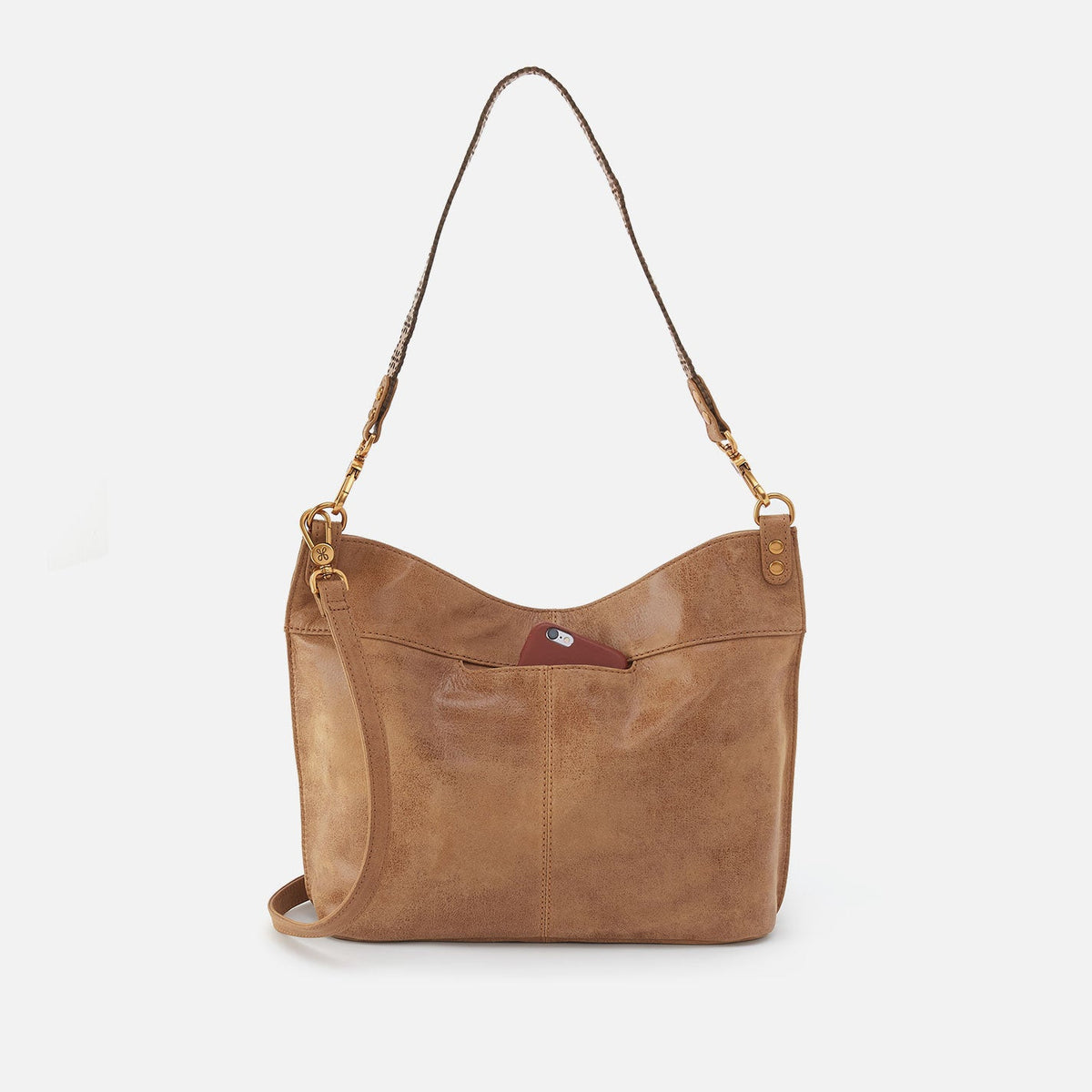Pier Shoulder Bag In Buffed Leather - Whiskey | HOBO Special Offer