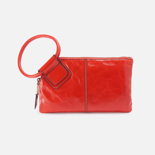 Sable Wristlet In Polished Leather - Grenadine | HOBO Essential