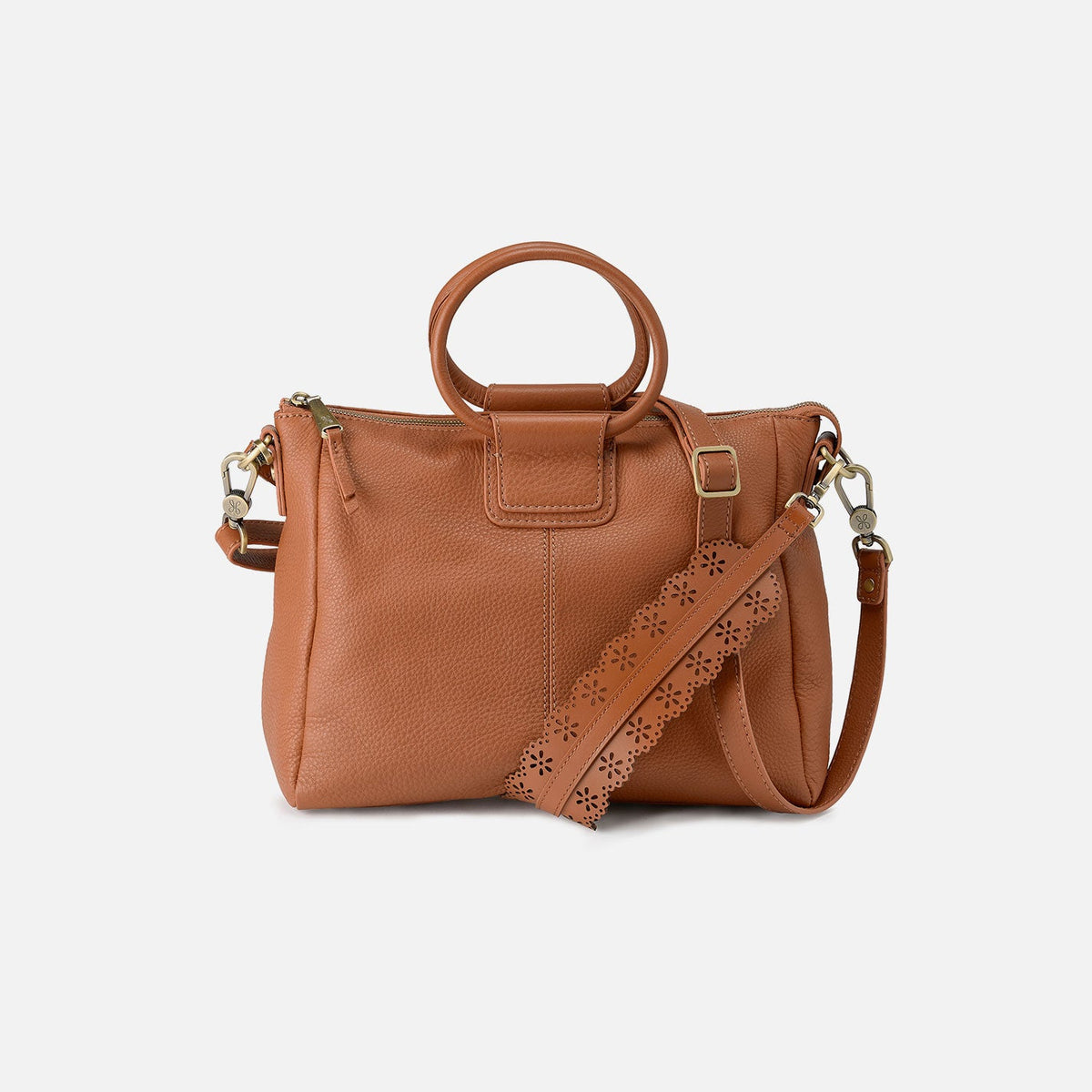 Sheila Medium Satchel In Pebbled Leather - Warm Honey | HOBO Classic