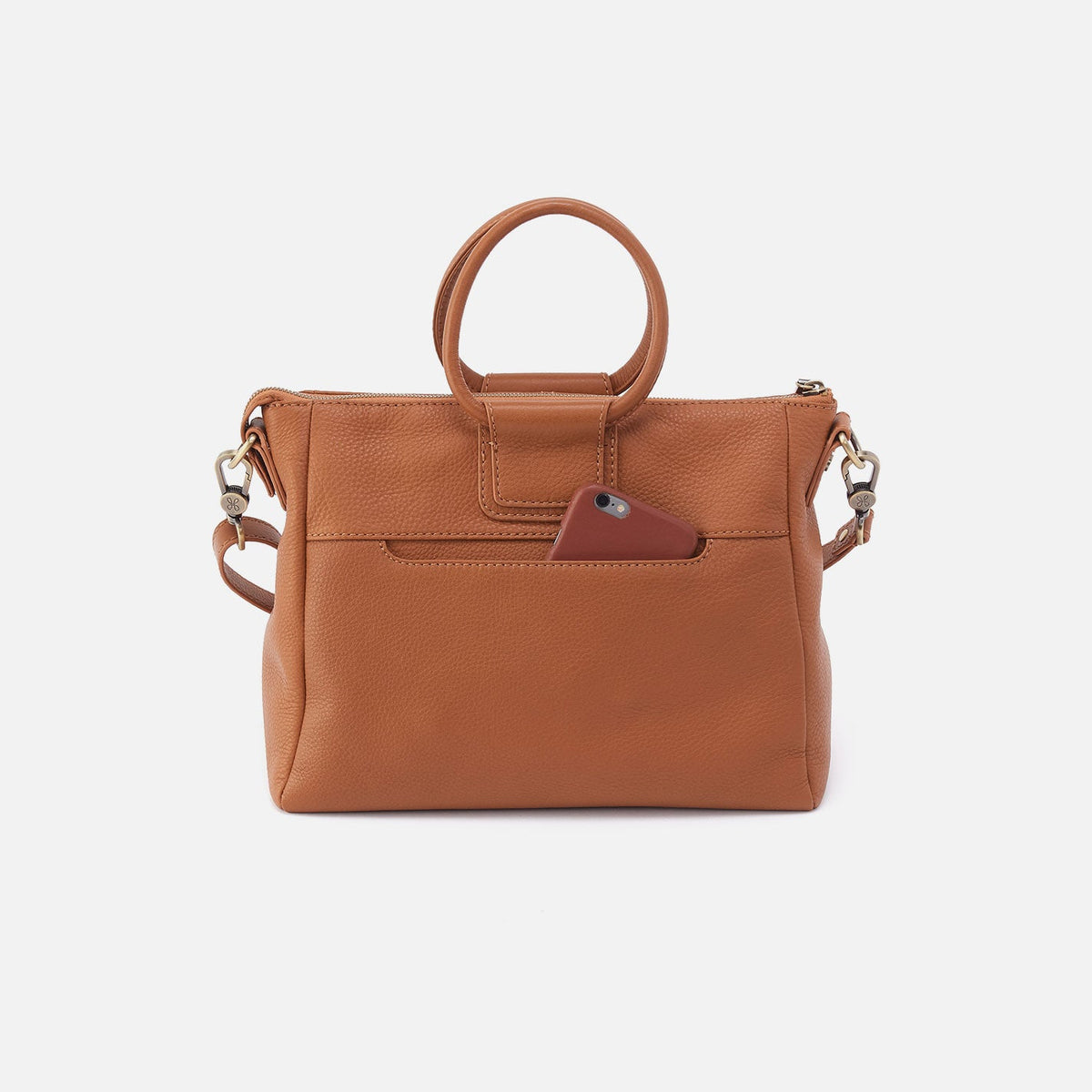 Sheila Medium Satchel In Pebbled Leather - Warm Honey | HOBO Classic
