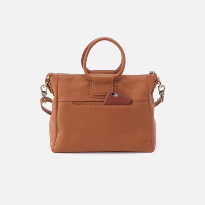 Sheila Medium Satchel In Pebbled Leather - Warm Honey | HOBO Classic