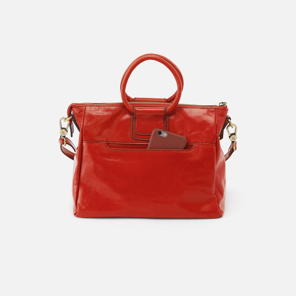 Sheila Medium Satchel In Polished Leather - Grenadine | HOBO Featured