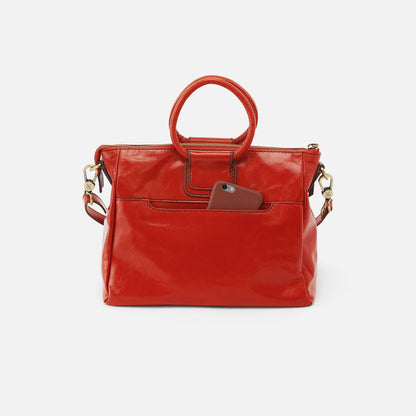 Sheila Medium Satchel In Polished Leather - Grenadine | HOBO Featured