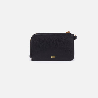 Tabby Card Wristlet In Pebbled Leather - Black | HOBO Best Seller