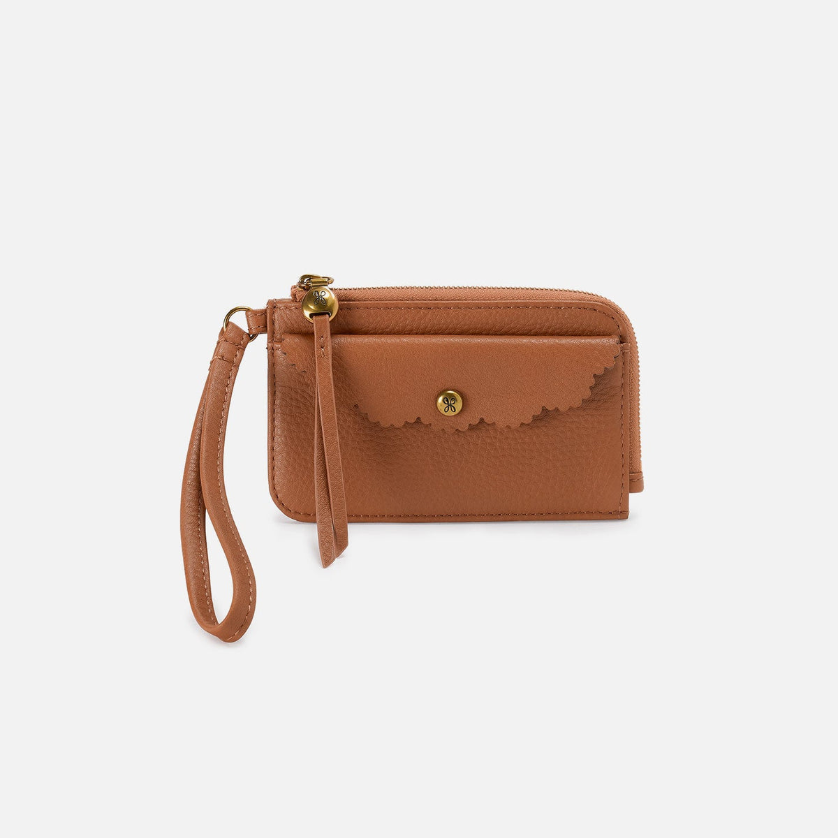 Tabby Card Wristlet In Pebbled Leather - Warm Honey | HOBO Customer Favorite