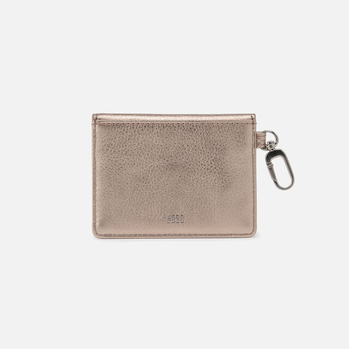 Tabby Flap Card Case In Metallic Leather - Cameo Quartz | HOBO Exclusive