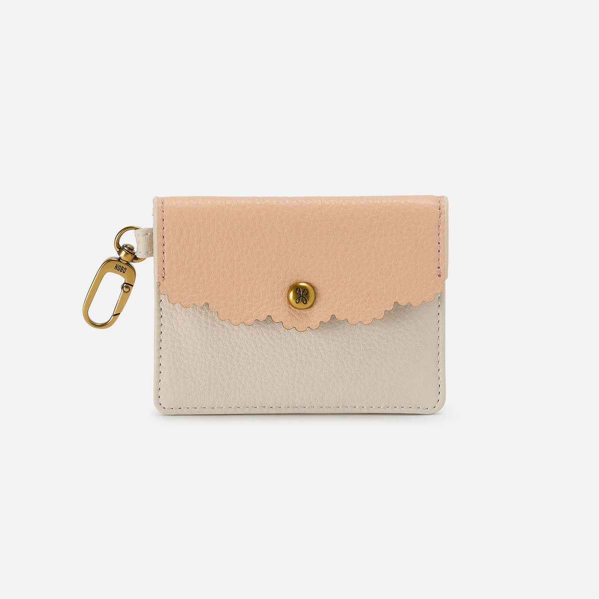 Tabby Flap Card Case In Pebbled Leather - Birch | HOBO Signature