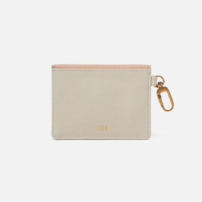 Tabby Flap Card Case In Pebbled Leather - Birch | HOBO Signature