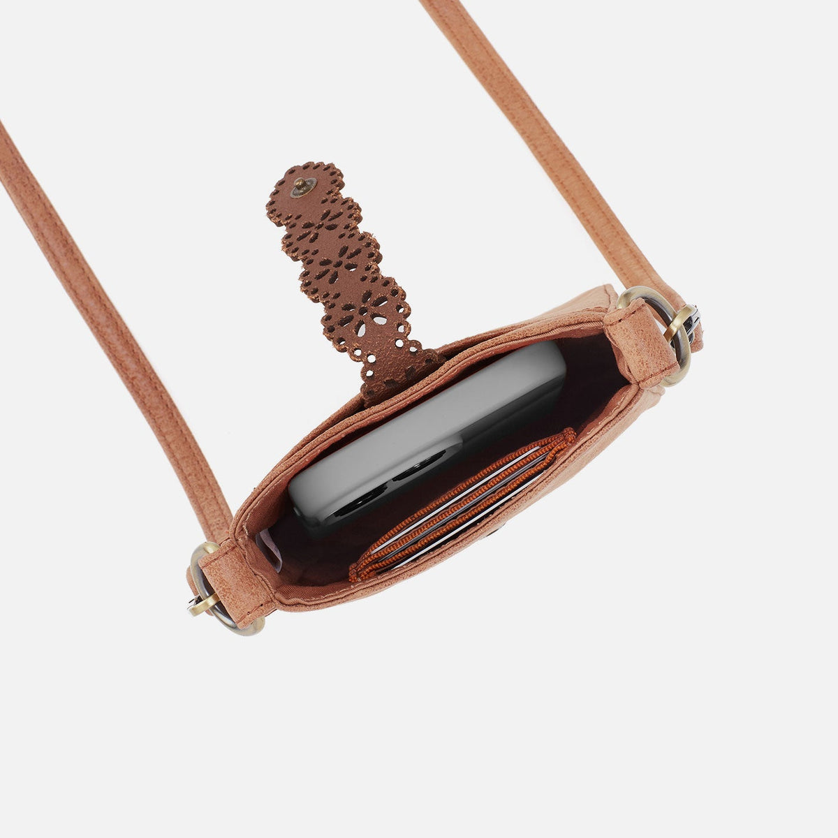 Tabby Phone Crossbody In Buffed Leather - Whiskey | HOBO Smart Buy
