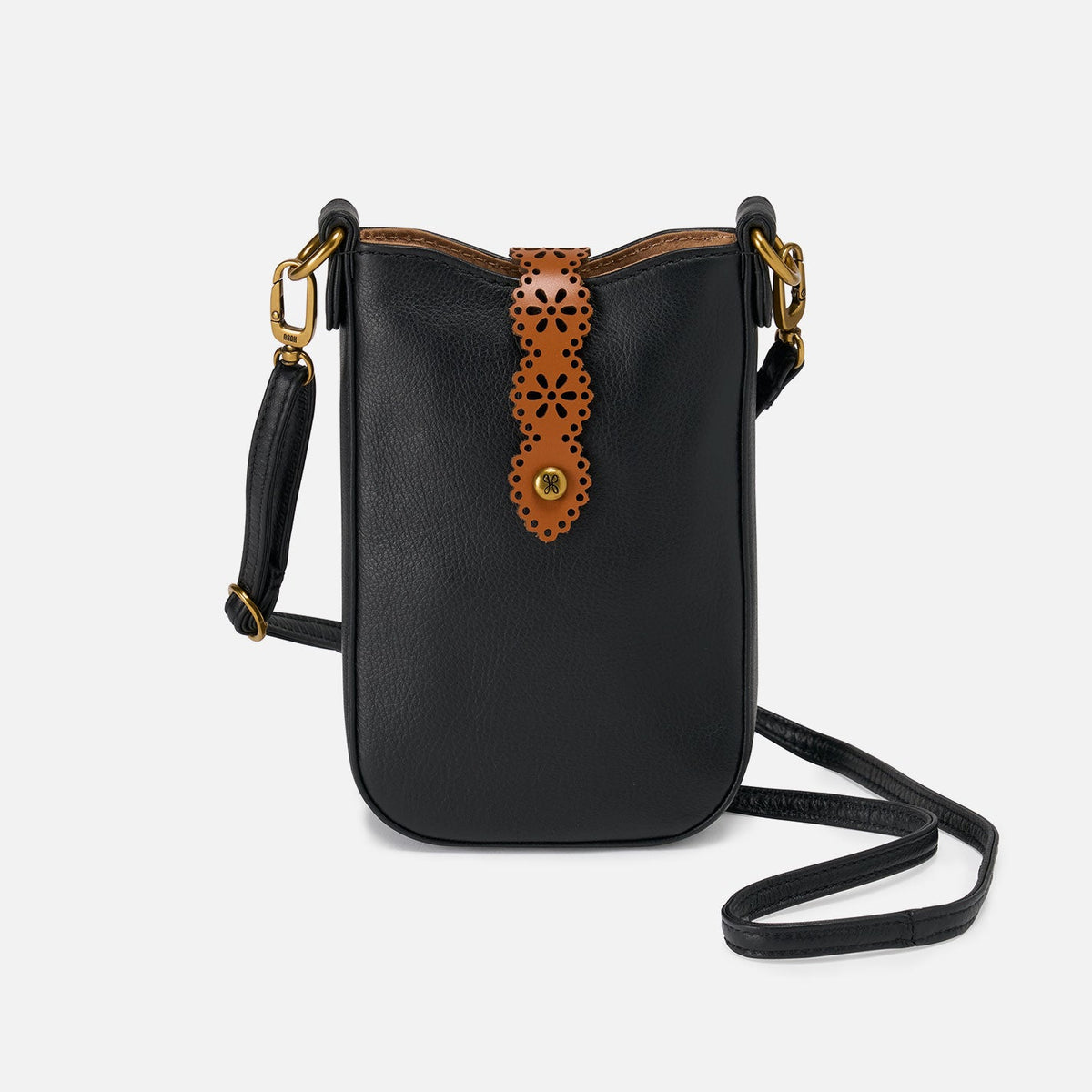 Tabby Phone Crossbody In Pebbled Leather - Black | HOBO Classic