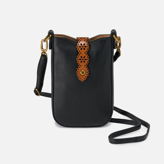 Tabby Phone Crossbody In Pebbled Leather - Black | HOBO Classic
