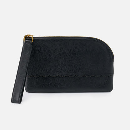 Tabby Wristlet In Pebbled Leather - Black | HOBO Popular