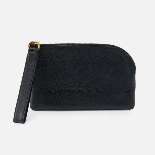Tabby Wristlet In Pebbled Leather - Black | HOBO Popular