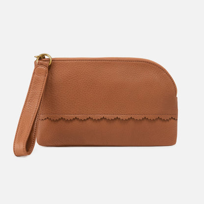Tabby Wristlet In Pebbled Leather - Warm Honey | HOBO New