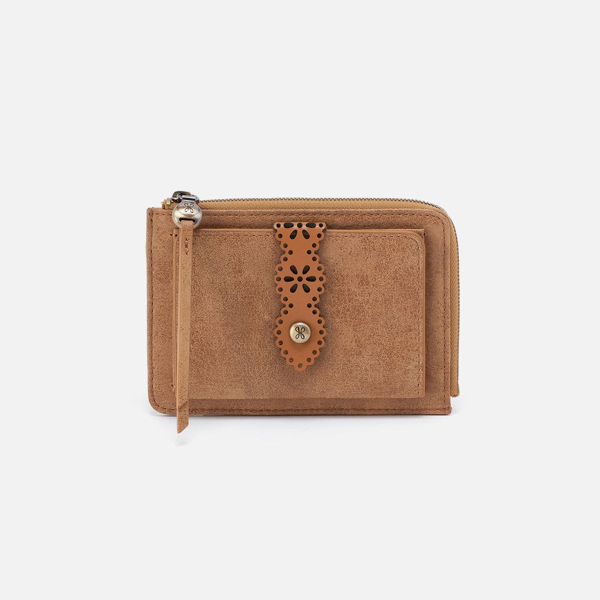 Tabby Zip Medium Wallet In Buffed Leather - Whiskey | HOBO Essential