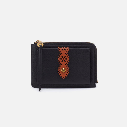 Tabby Zip Medium Wallet In Pebbled Leather - Black | HOBO Value