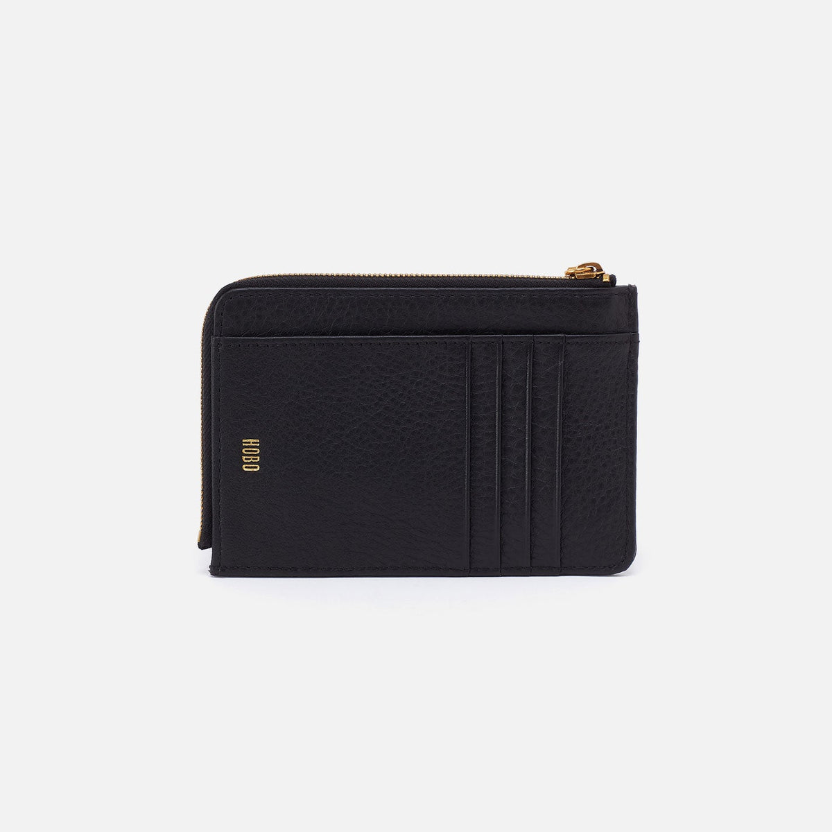 Tabby Zip Medium Wallet In Pebbled Leather - Black | HOBO Value